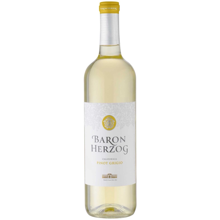 Baron Herzog Pinot Grigio bottle with its authentic label